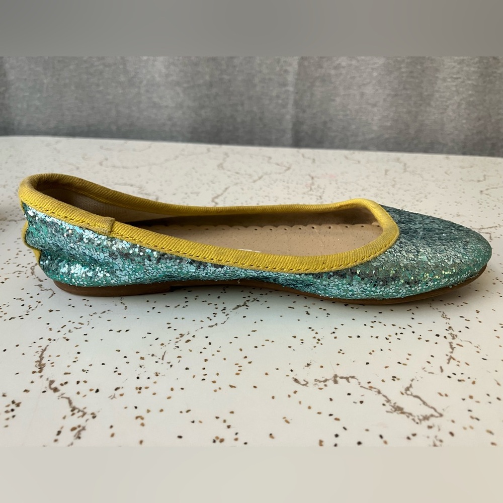 Mini Boden Sparkly Glitter Ballet Flats - Size 29 EU, Little Kids' 11.5 US -AQUA - Picture 10 of 15